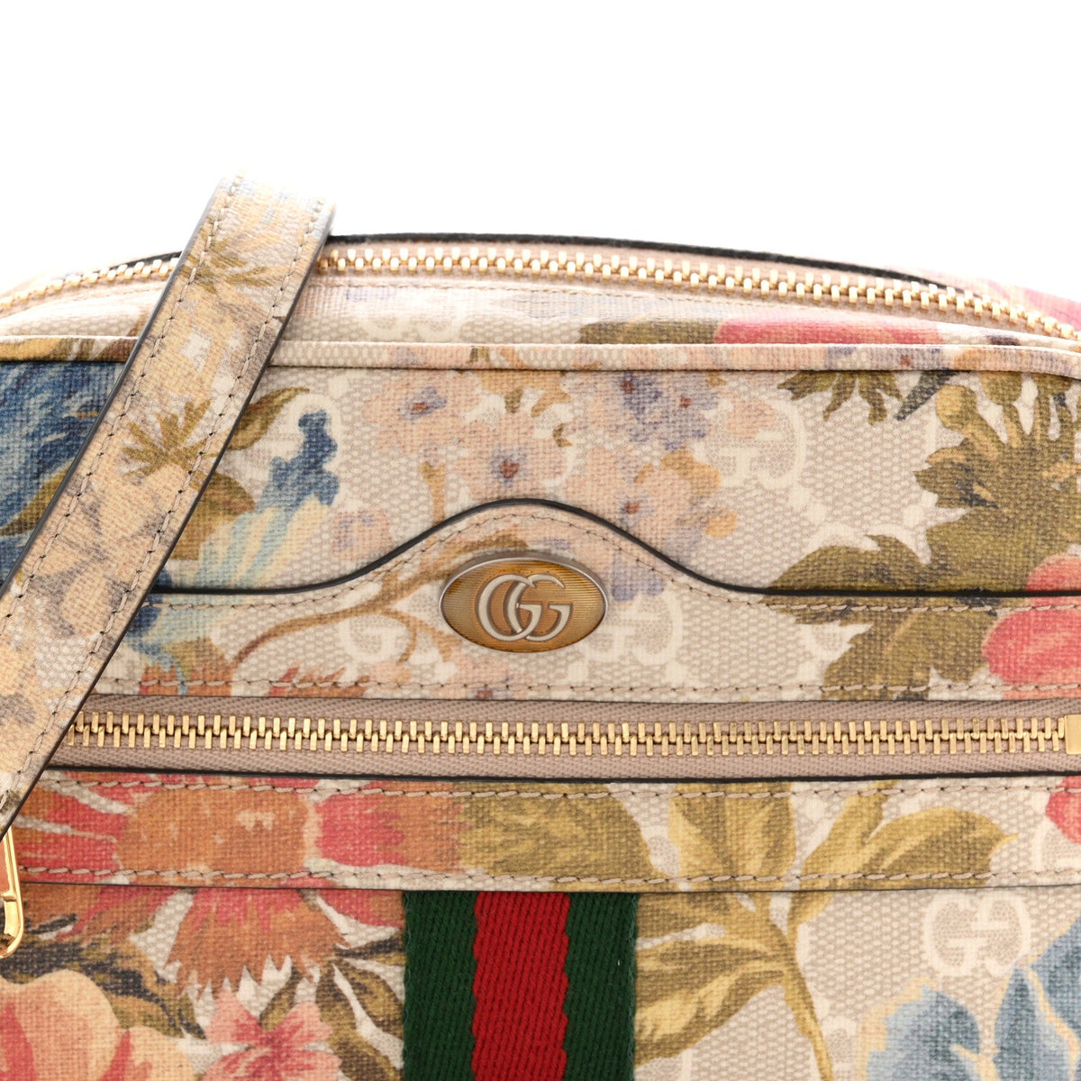 GG Supreme Monogram Water Flora Web Mini Ophidia Shoulder Bag Beige White Multicolor wholesalehk.shop