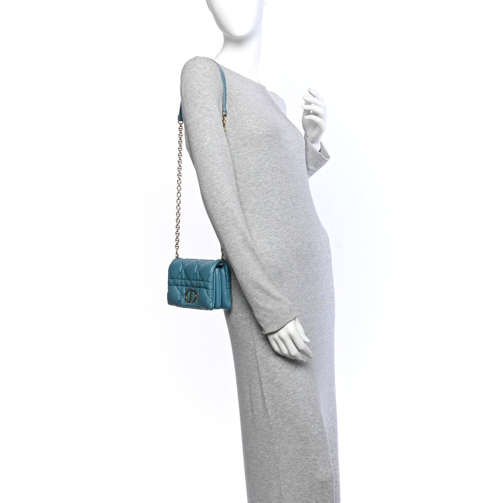 Calfskin Macrocannage Mini Caro Bag Horizon Blue wholesalehk.shop