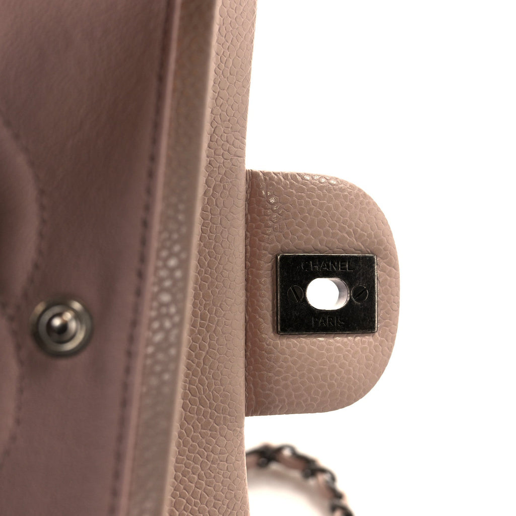 Caviar Quilted Medium Double Flap Light Pink wholesalehk.shop