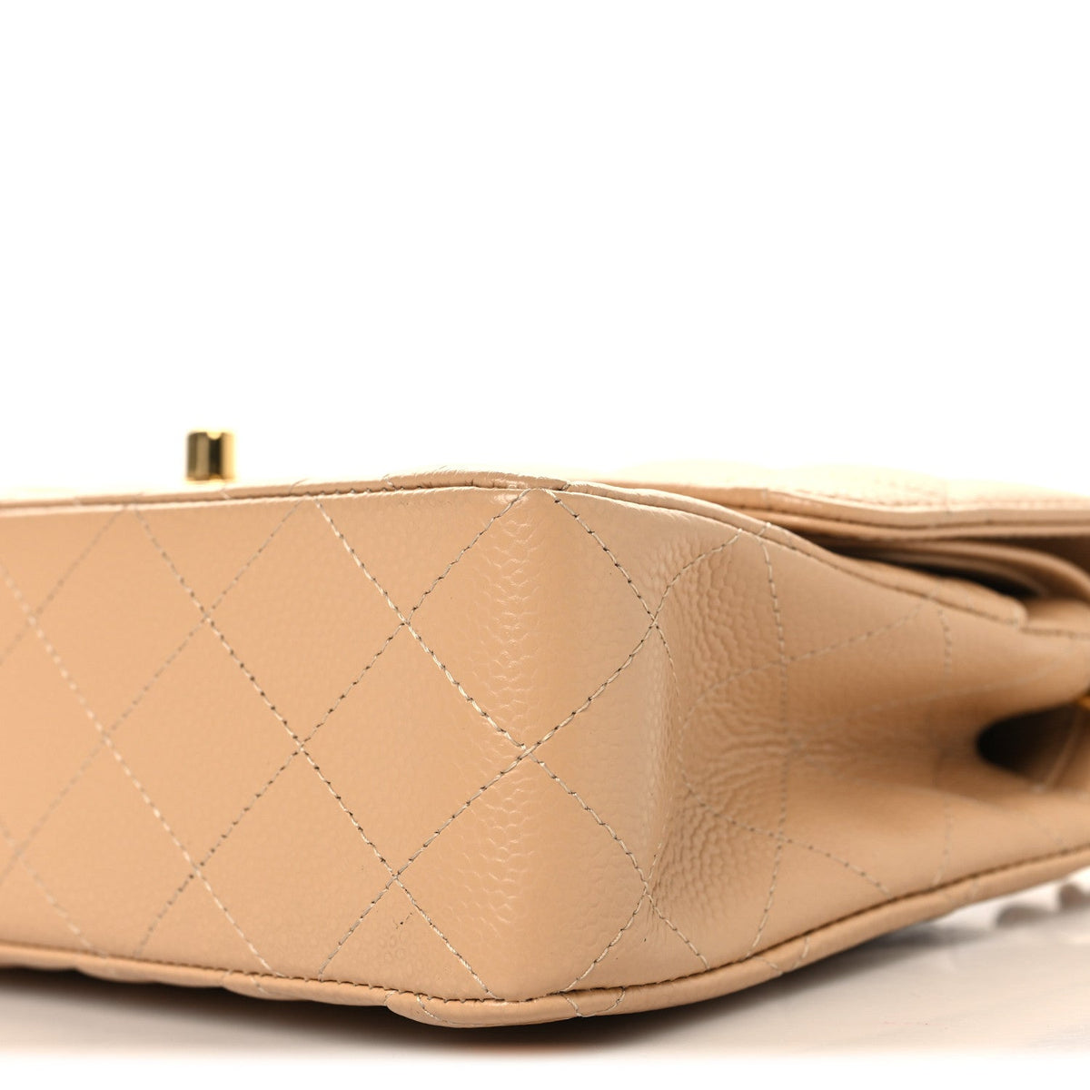 Caviar Quilted Small Double Flap Beige wholesalehk.shop