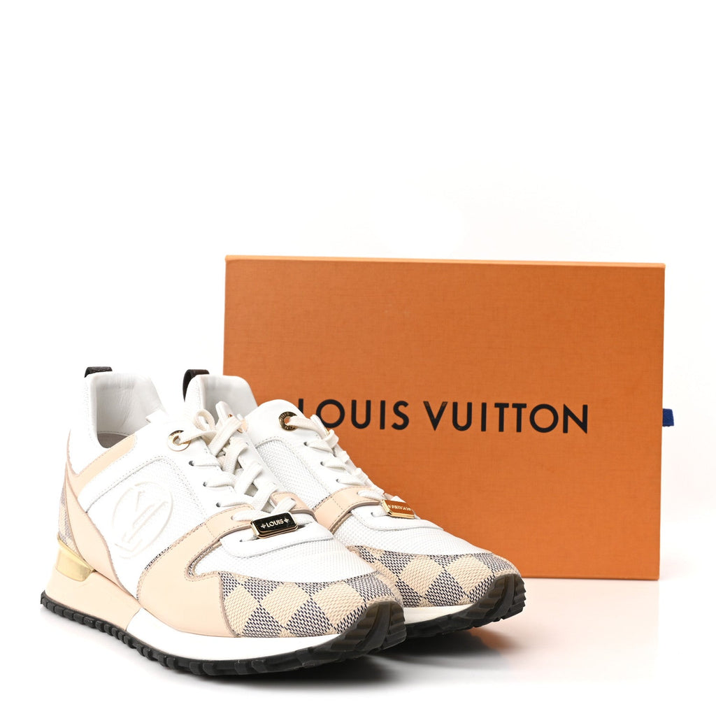 Calfskin Damier Azur Run Away Sneakers 39 White £¨ Direct shipment via from wholesalehk.shop