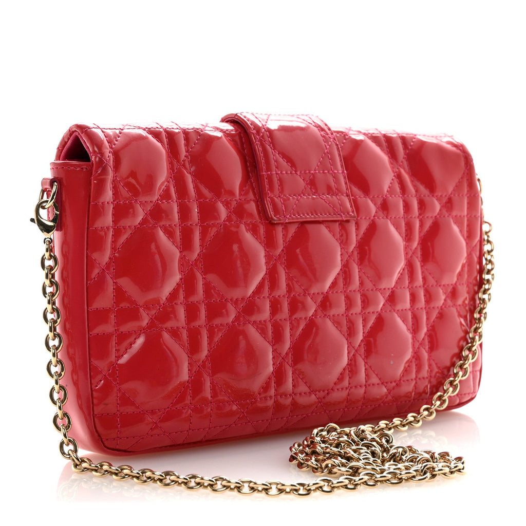 Patent Cannage Miss Dior Promenade Pouch Fuchsia wholesalehk.shop