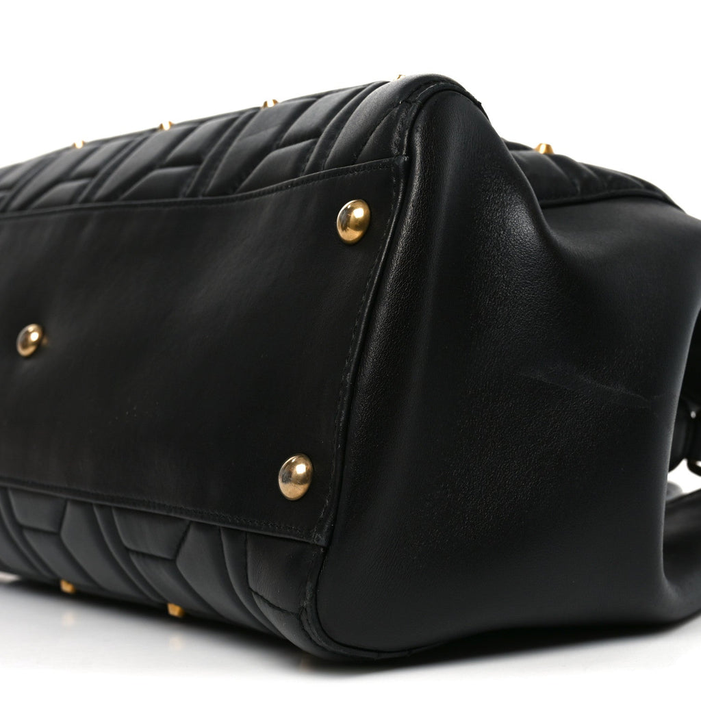 Calfskin Matelasse Studded Medium GG Marmont Tote Black wholesalehk.shop