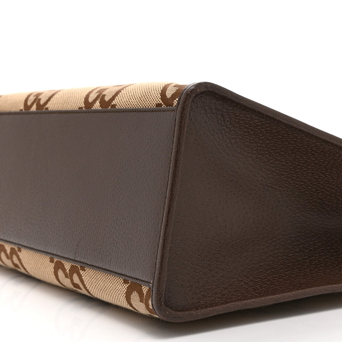 Monogram Jumbo GG Textured Dollar Calfskin Web Tote Bag Camel Ebony New Acero wholesalehk.shop