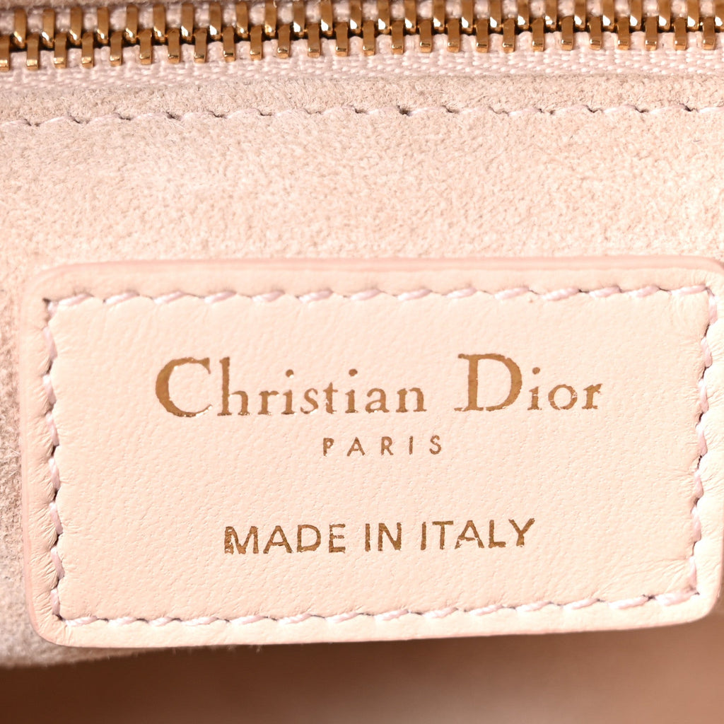 Lambskin Cannage Medium Lady Dior Light Pink wholesalehk.shop