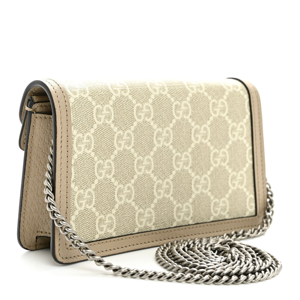 GG Supreme Monogram Textured Dollar Calfskin Super Mini Dionysus Shoulder Bag Beige Mystic White Oatmeal wholesalehk.shop