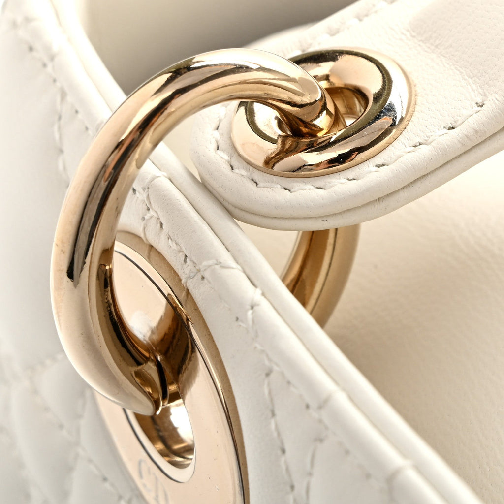 Lambskin Cannage Small My ABCDior Lady Dior White wholesalehk.shop