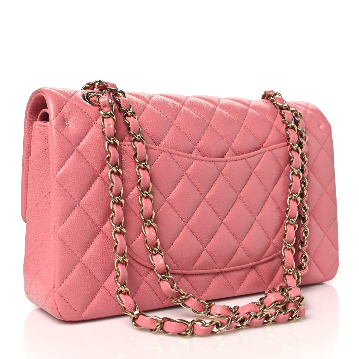 Caviar Quilted Medium Double Flap Pink wholesalehk.shop