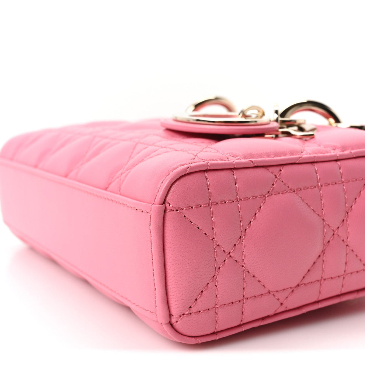 Lambskin Cannage Mini Lady D-Joy Fraise wholesalehk.shop