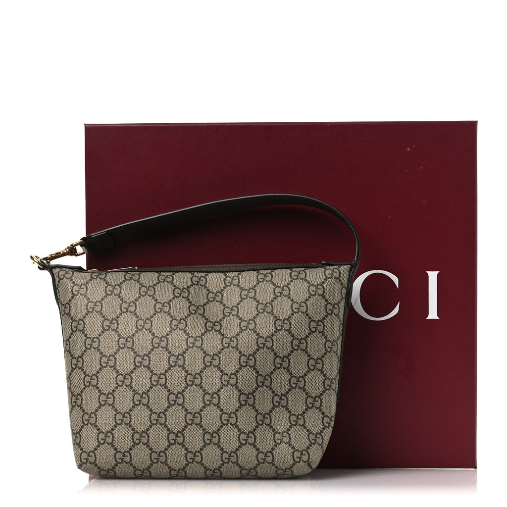 GG Supreme Monogram Textured Calfskin Web Super Mini Ophidia Shoulder Bag Beige Ebony New Acero wholesalehk.shop