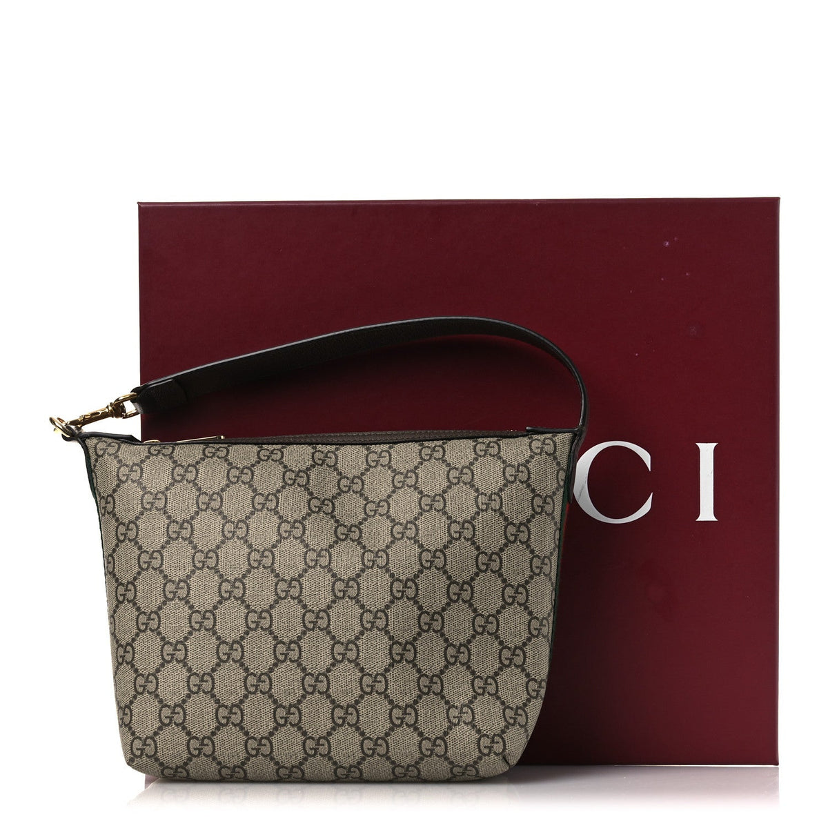 GG Supreme Monogram Textured Calfskin Web Super Mini Ophidia Shoulder Bag Beige Ebony New Acero wholesalehk.shop