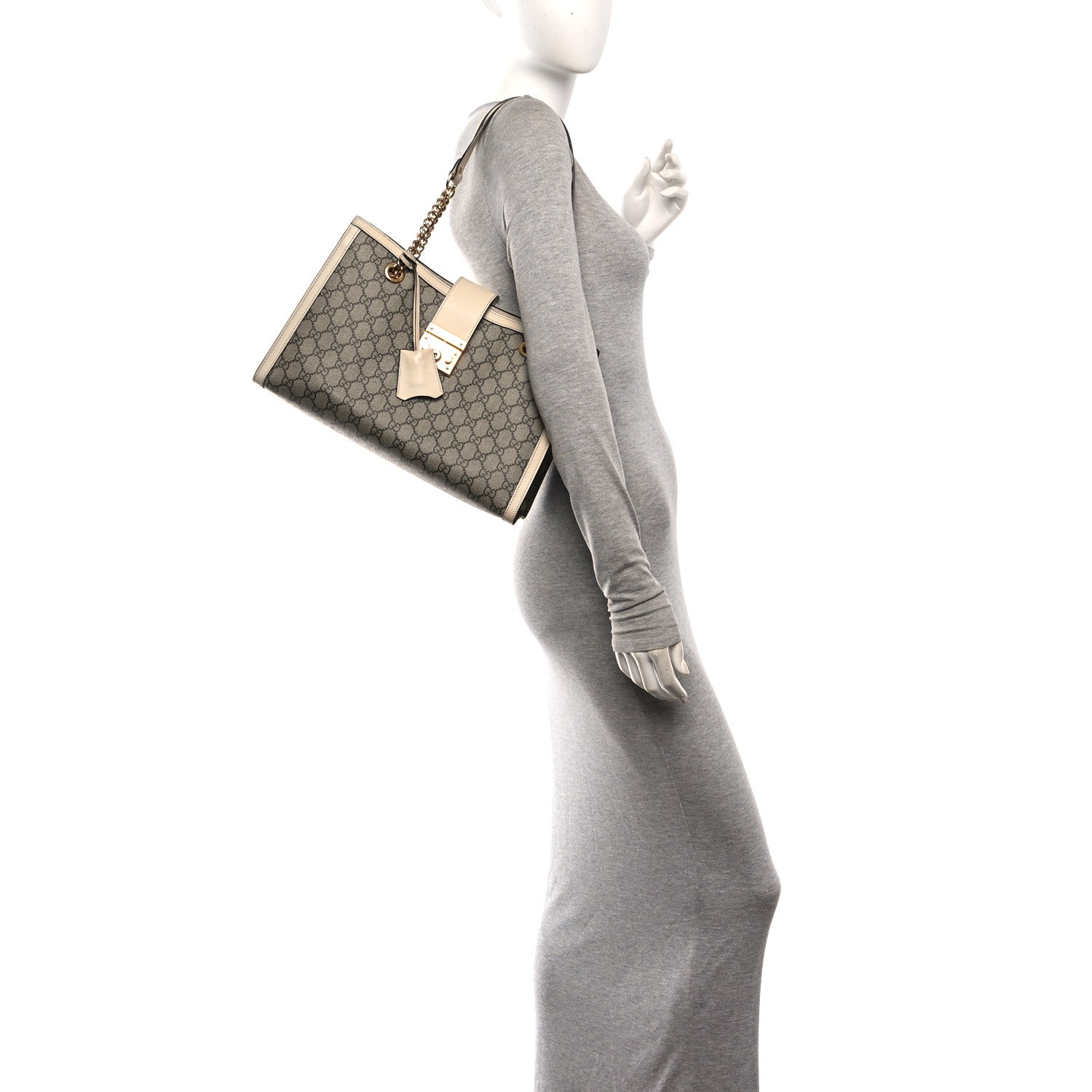 GG Supreme Monogram Medium Padlock Tote White £¨ Direct shipment via from wholesalehk.shop
