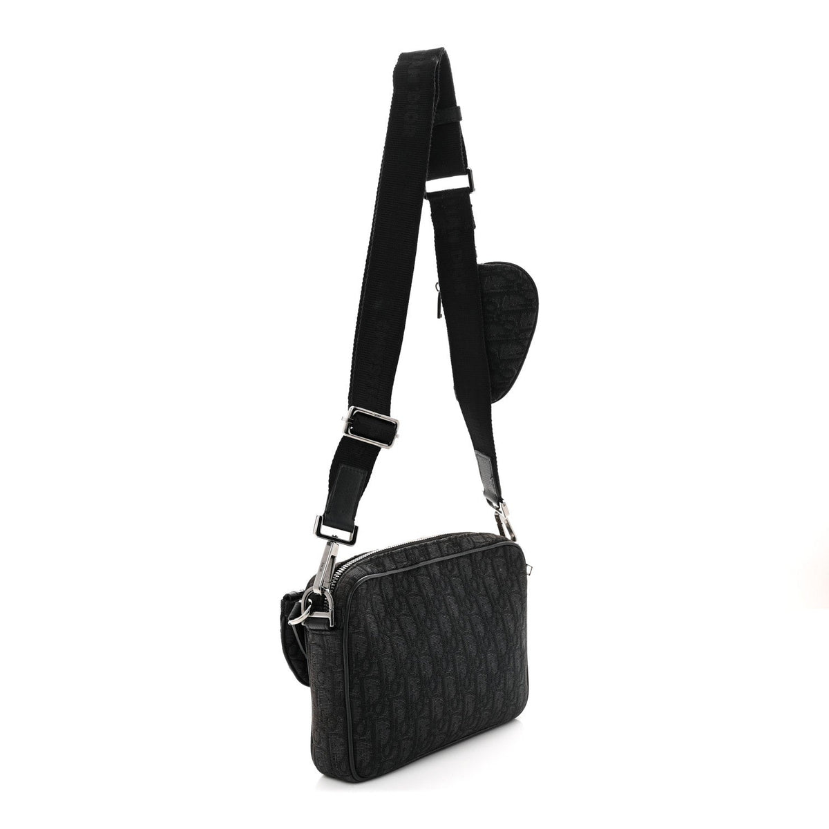 Oblique Saddle Triple Pouch Black wholesalehk.shop
