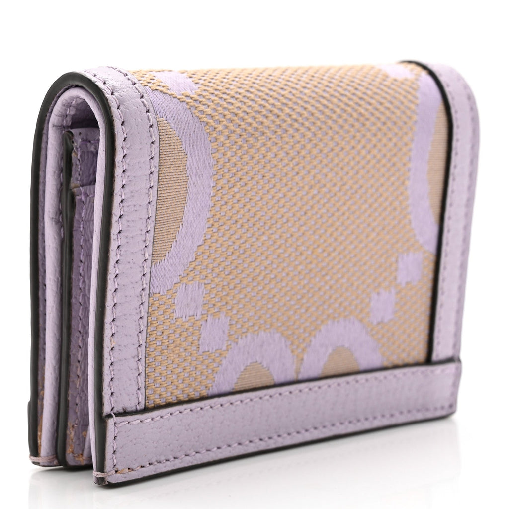 Monogram Jumbo GG Textured Dollar Calfskin Ophidia Card Case Beige Lapis wholesalehk.shop