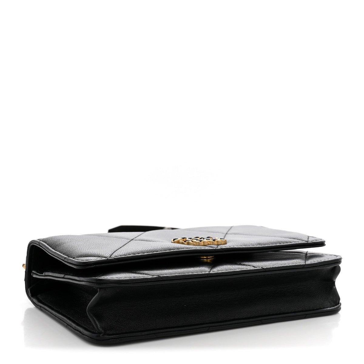 Lambskin Quilted Chanel 19 Wallet On Chain WOC Black wholesalehk.shop