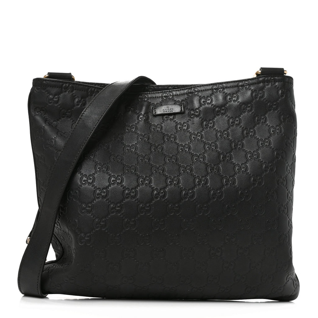 Guccissima Medium Flat Messenger Bag Black £¨ Direct shipment via from wholesalehk.shop