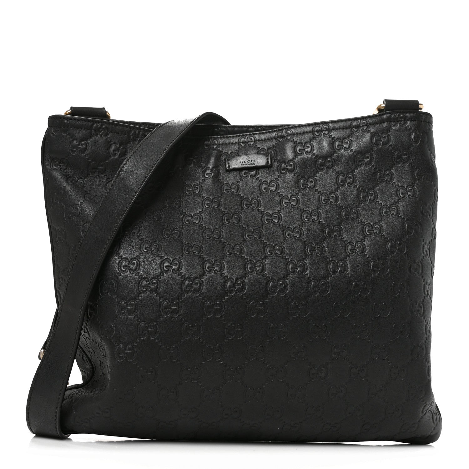 Guccissima Medium Flat Messenger Bag Black £¨ Direct shipment via from wholesalehk.shop