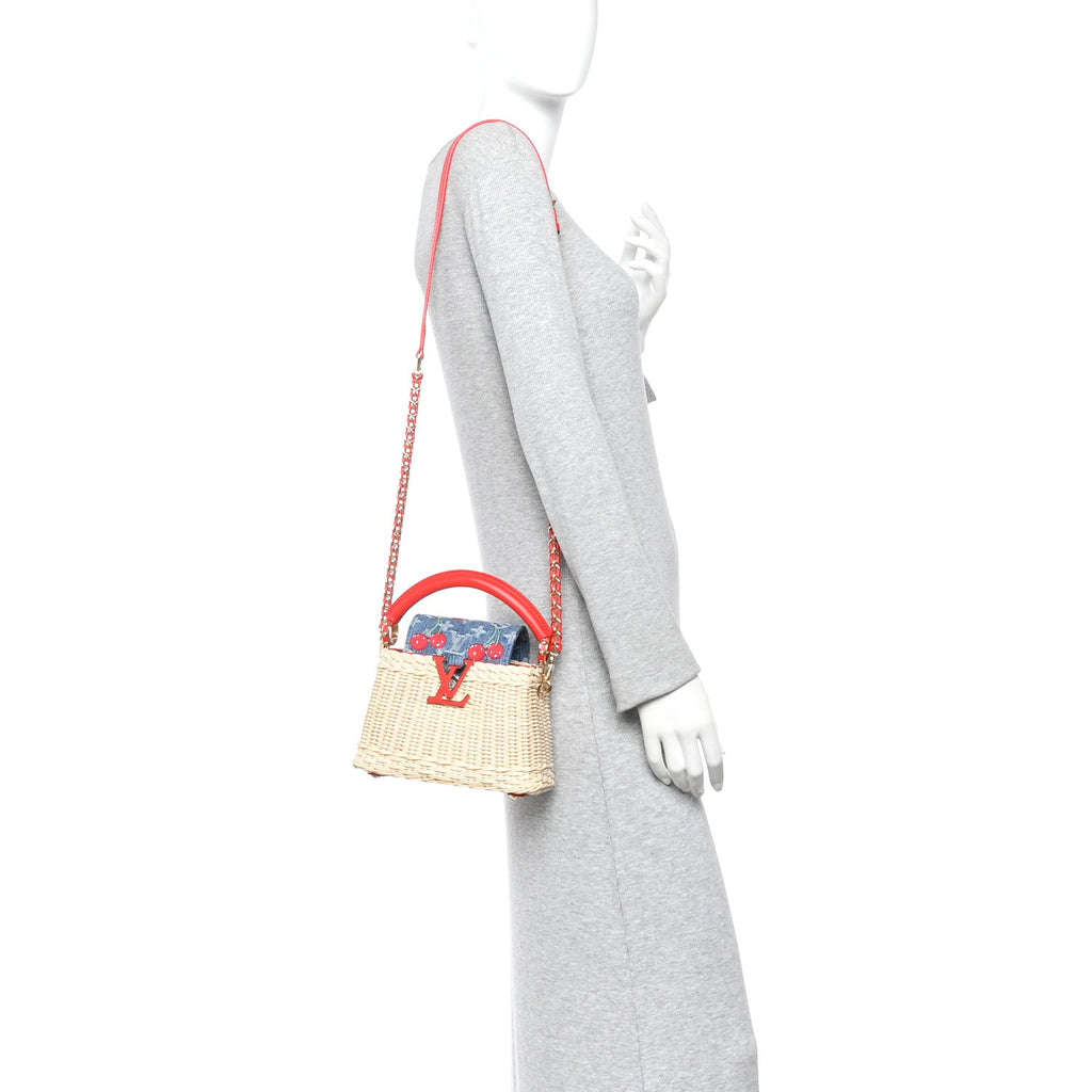 LV X TM Rattan Denim Calfskin Cerises Capucines Mini £¨ Direct shipment via from wholesalehk.shop