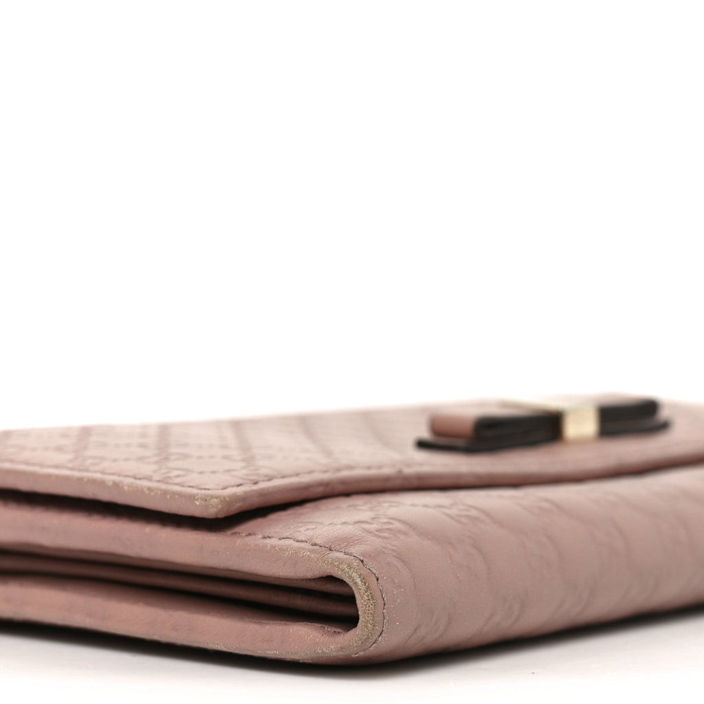 Microguccissima Bow Continental Wallet Soft Pink £¨ Direct shipment via from wholesalehk.shop