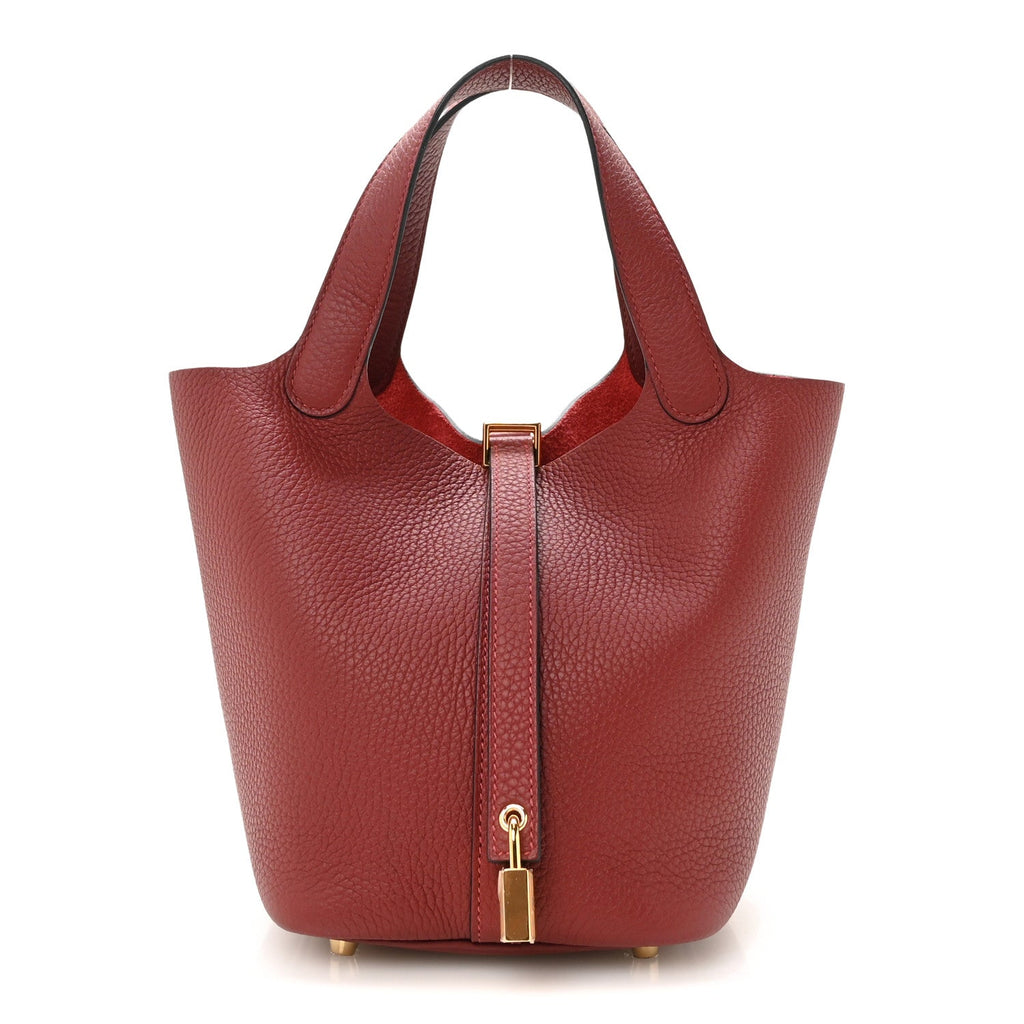 Taurillon Clemence Picotin Lock 18 PM Rouge H £¨ Direct shipment via from wholesalehk.shop