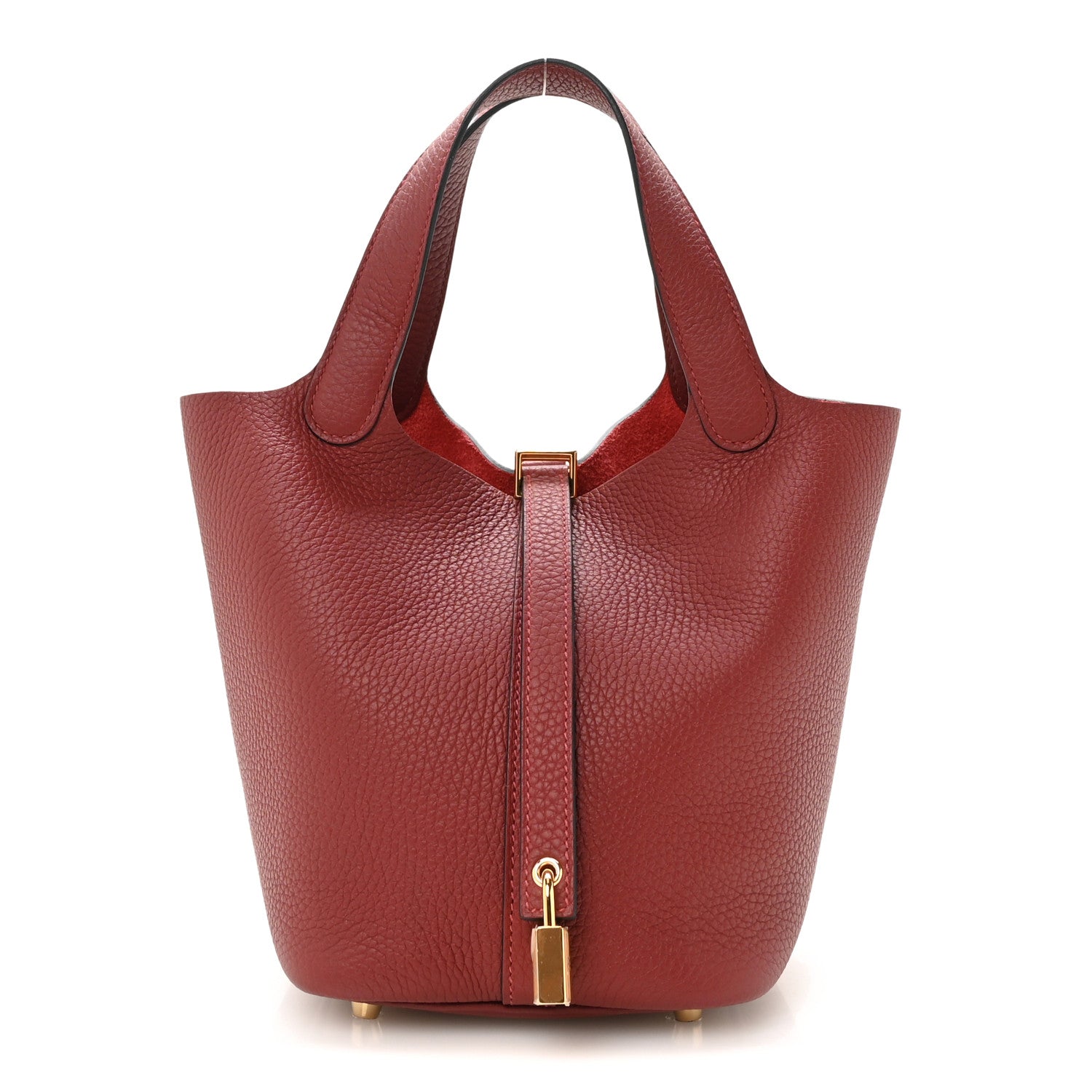 Taurillon Clemence Picotin Lock 18 PM Rouge H £¨ Direct shipment via from wholesalehk.shop
