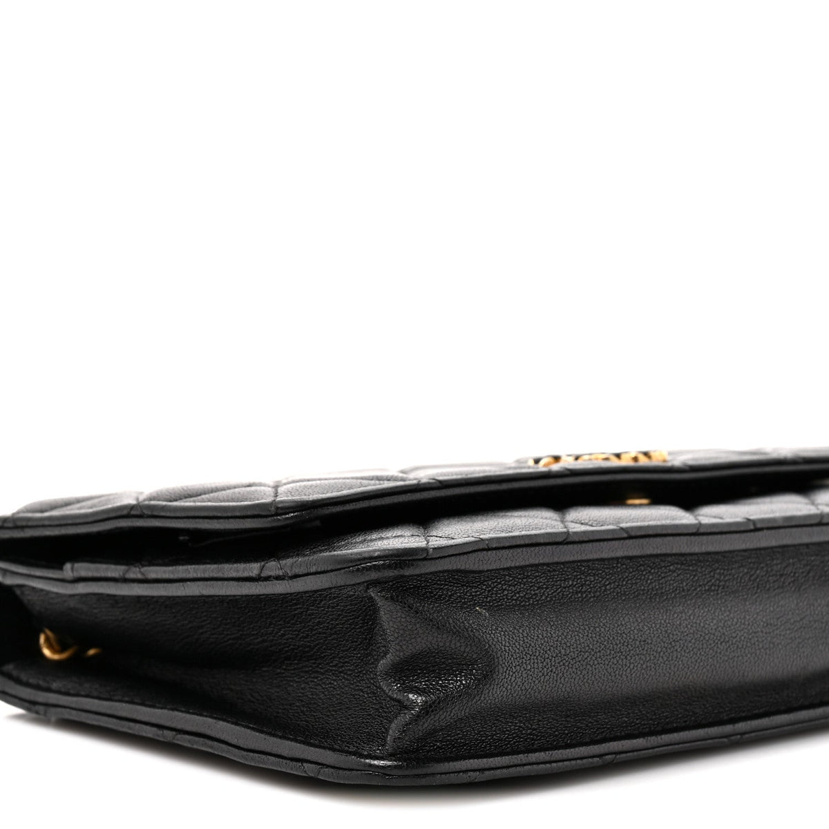 Lambskin Quilted Infinity Wallet On Chain WOC Black wholesalehk.shop