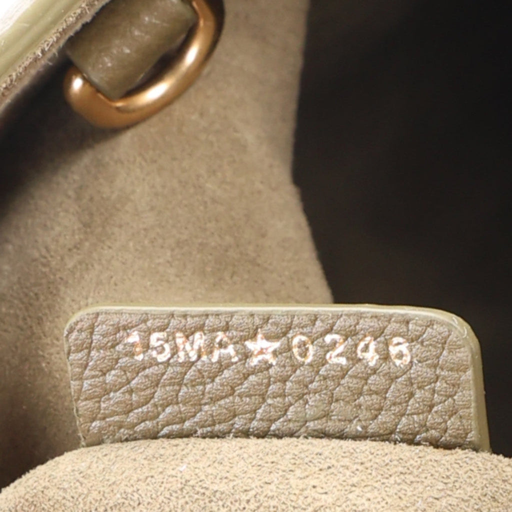 Grained Calfskin Medium Medaillon Bucket Bag Khaki wholesalehk.shop