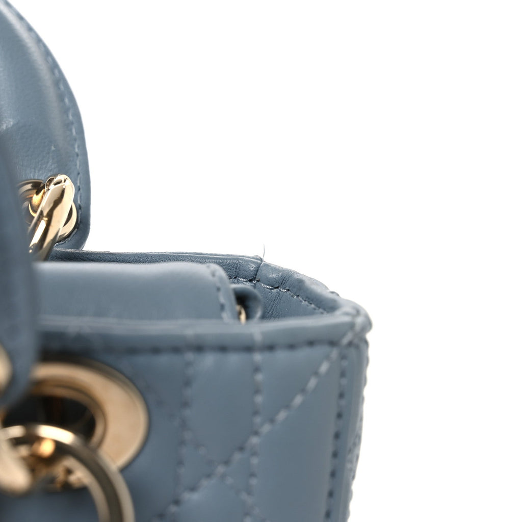 Lambskin Cannage Micro Lady D-Joy Cloud Blue wholesalehk.shop