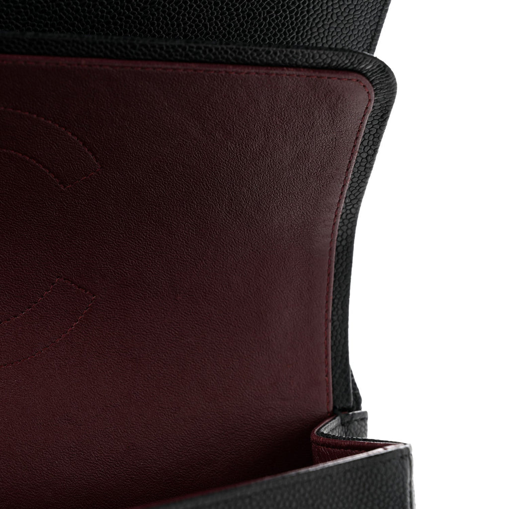 Caviar Quilted Jumbo Double Flap Black wholesalehk.shop