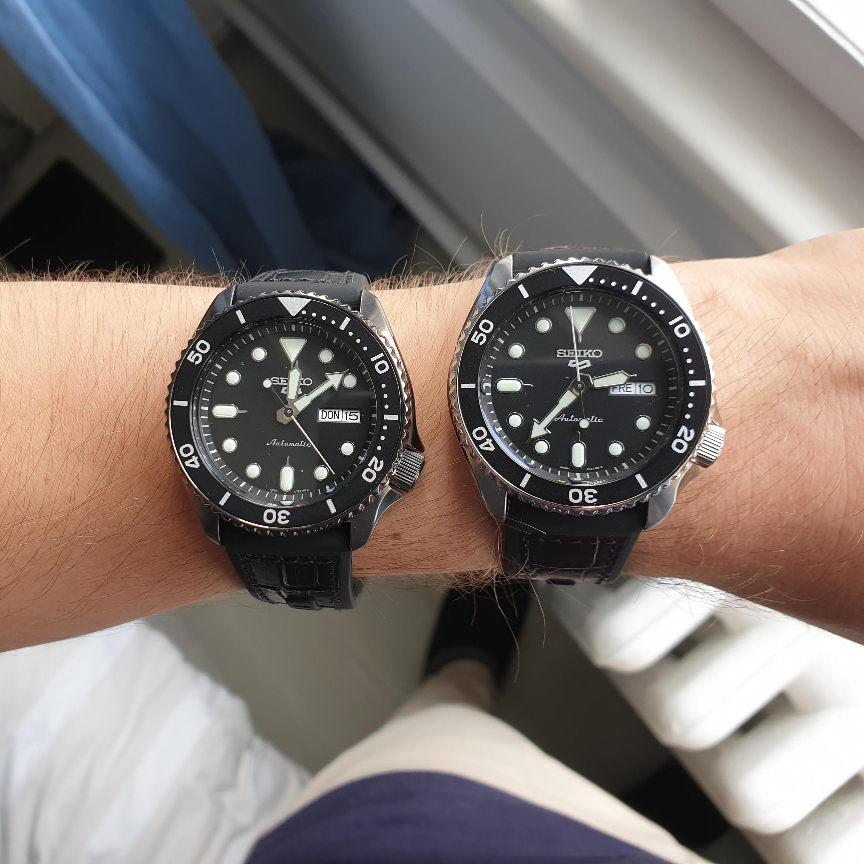 Seiko 5 Sport Automatic Black Dial Black Silicone Strap Watch For Men - SRPD65K3 wholesalehk.shop