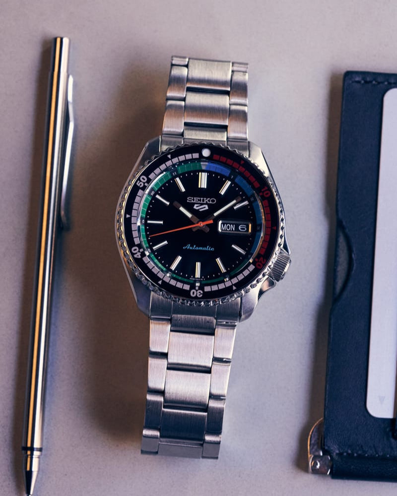 Seiko 5 Sports SKX Series Regatta Timer Retro Blue Dial Silver Steel Strap Watch For Men - SRPK13K1 wholesalehk.shop