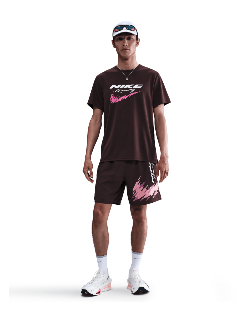 2026 New Arrival Men's Dri-FIT UV Running Miler Top :Burgundy Crush wholesalehk.shop
