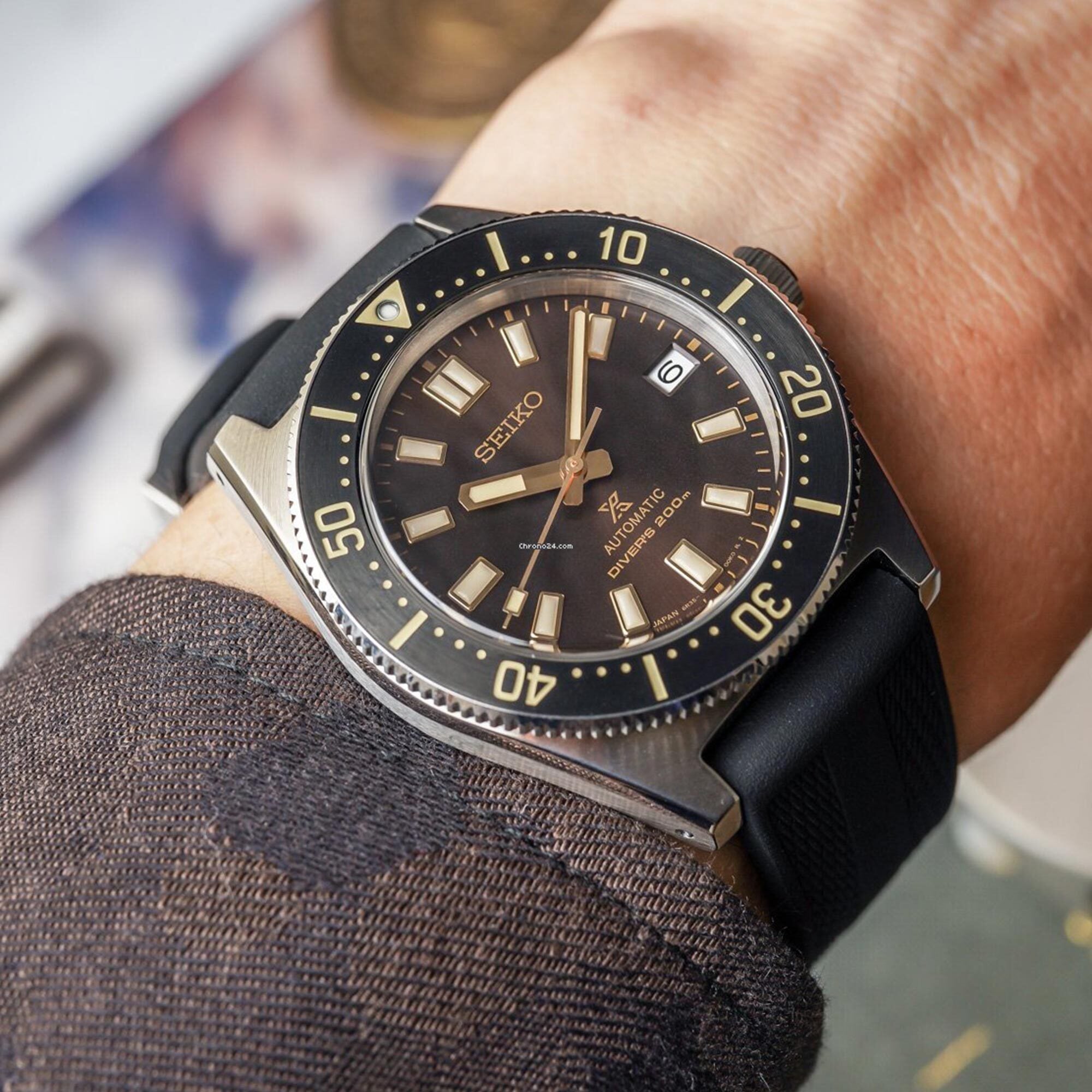 Seiko Prospex 1965 Diver's Modern Re-Interpretation Automatic Brown Dial Black Rubber Strap Watch For Men - SPB147J1 wholesalehk.shop
