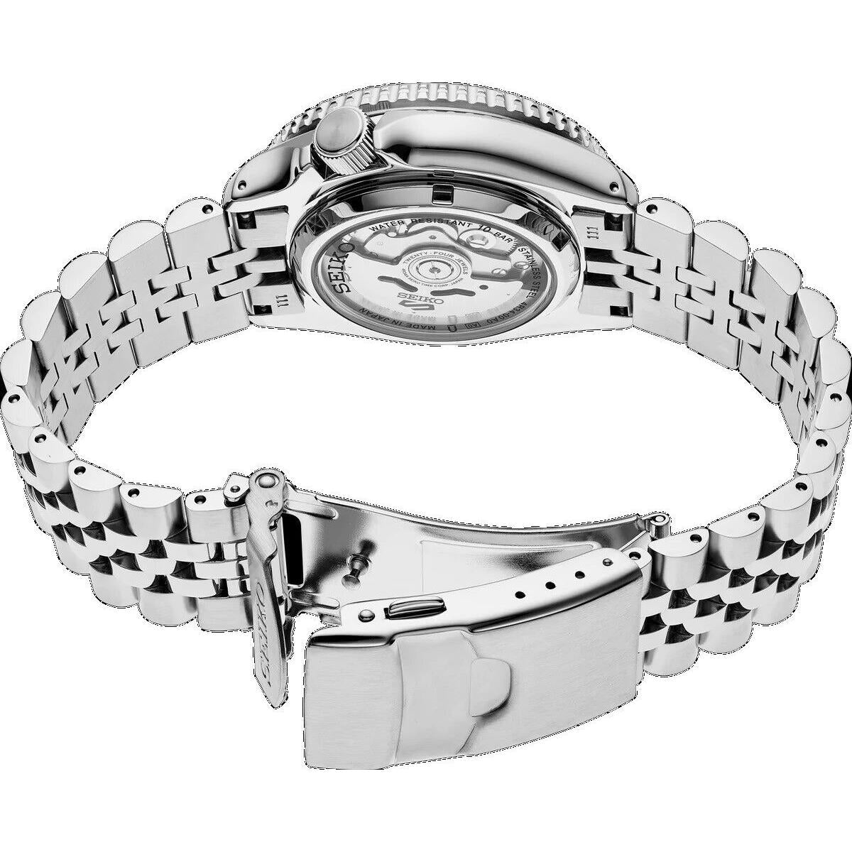 Seiko 5 Sports GMT Automatic Orange Dial Silver Steel Strap Watch For Men - SSK005K1 wholesalehk.shop