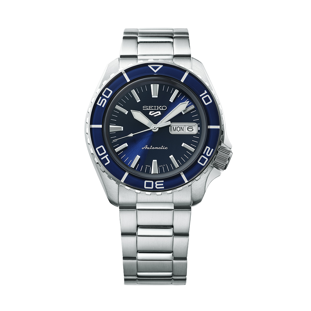 Seiko 5 Sports Automatic Blue Dial Silver Steel Strap Watch for Men - SRPK97K1 wholesalehk.shop
