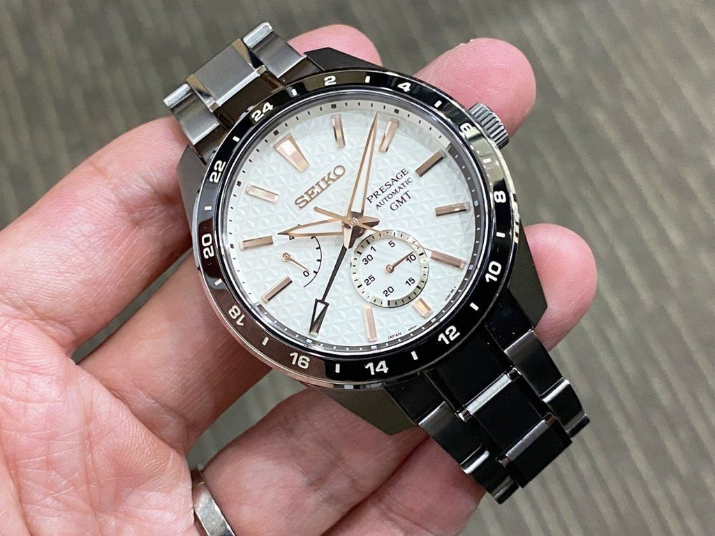 Seiko Presage Sharp Edged Series Automatic GMT Champagne Dial Silver Steel Strap Watch For Men - SPB273J1 wholesalehk.shop
