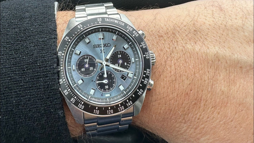 Seiko Prospex Speedtimer 41.4 Solar Chronograph Blue Dial Silver Steel Strap Watch for Men - SSC935 wholesalehk.shop