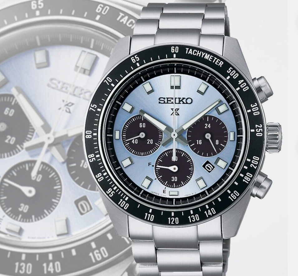 Seiko Prospex Speedtimer 41.4 Solar Chronograph Blue Dial Silver Steel Strap Watch for Men - SSC935 wholesalehk.shop