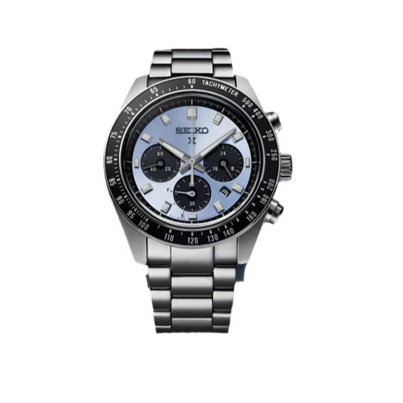 Seiko Prospex Speedtimer 41.4 Solar Chronograph Blue Dial Silver Steel Strap Watch for Men - SSC935 wholesalehk.shop