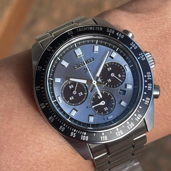 Seiko Prospex Speedtimer 41.4 Solar Chronograph Blue Dial Silver Steel Strap Watch for Men - SSC935 wholesalehk.shop