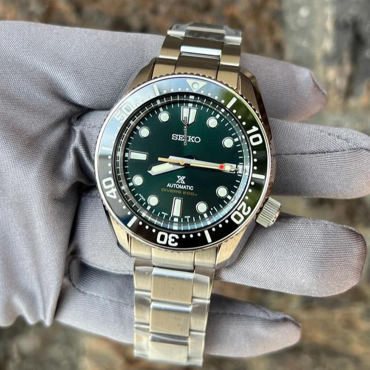 Seiko Prospex 140th Anniversary Limited Edition Automatic Scuba Divers Green Dial Silver Steel Strap Watch for Men - SPB207J1 wholesalehk.shop