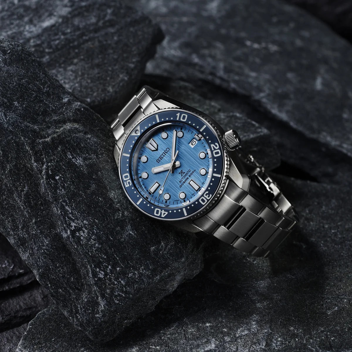 Seiko Prospex Glacier Save The Ocean Special Edition Automatic Blue Dial Silver Steel Strap Watch for Men - SPB299J1 wholesalehk.shop