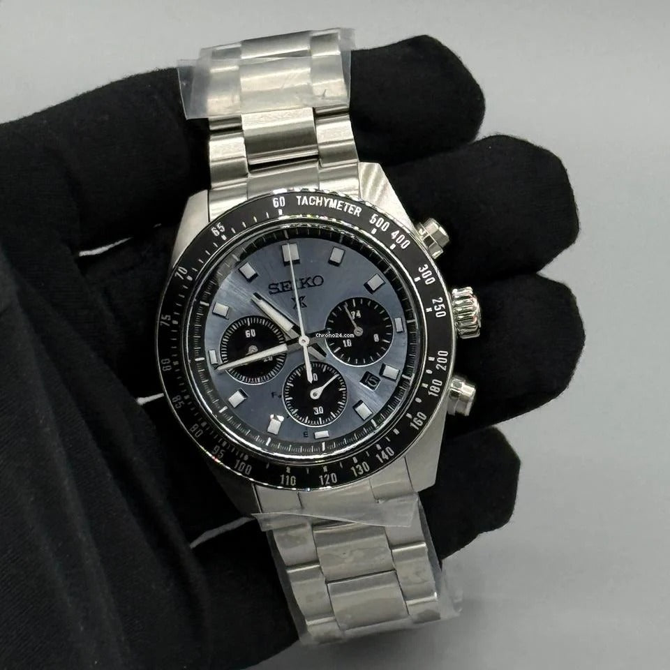 Seiko Prospex Speedtimer 41.4 Solar Chronograph Blue Dial Silver Steel Strap Watch for Men - SSC935 wholesalehk.shop