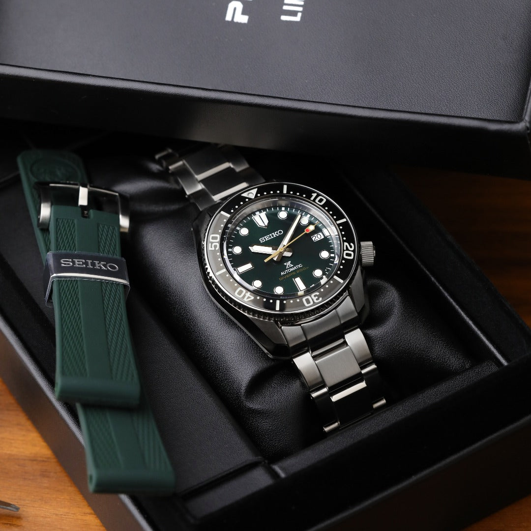 Seiko Prospex 140th Anniversary Limited Edition Automatic Scuba Divers Green Dial Silver Steel Strap Watch for Men - SPB207J1 wholesalehk.shop