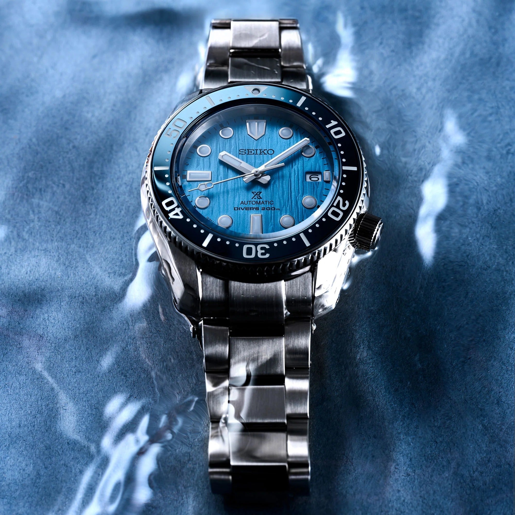 Seiko Prospex Glacier Save The Ocean Special Edition Automatic Blue Dial Silver Steel Strap Watch for Men - SPB299J1 wholesalehk.shop