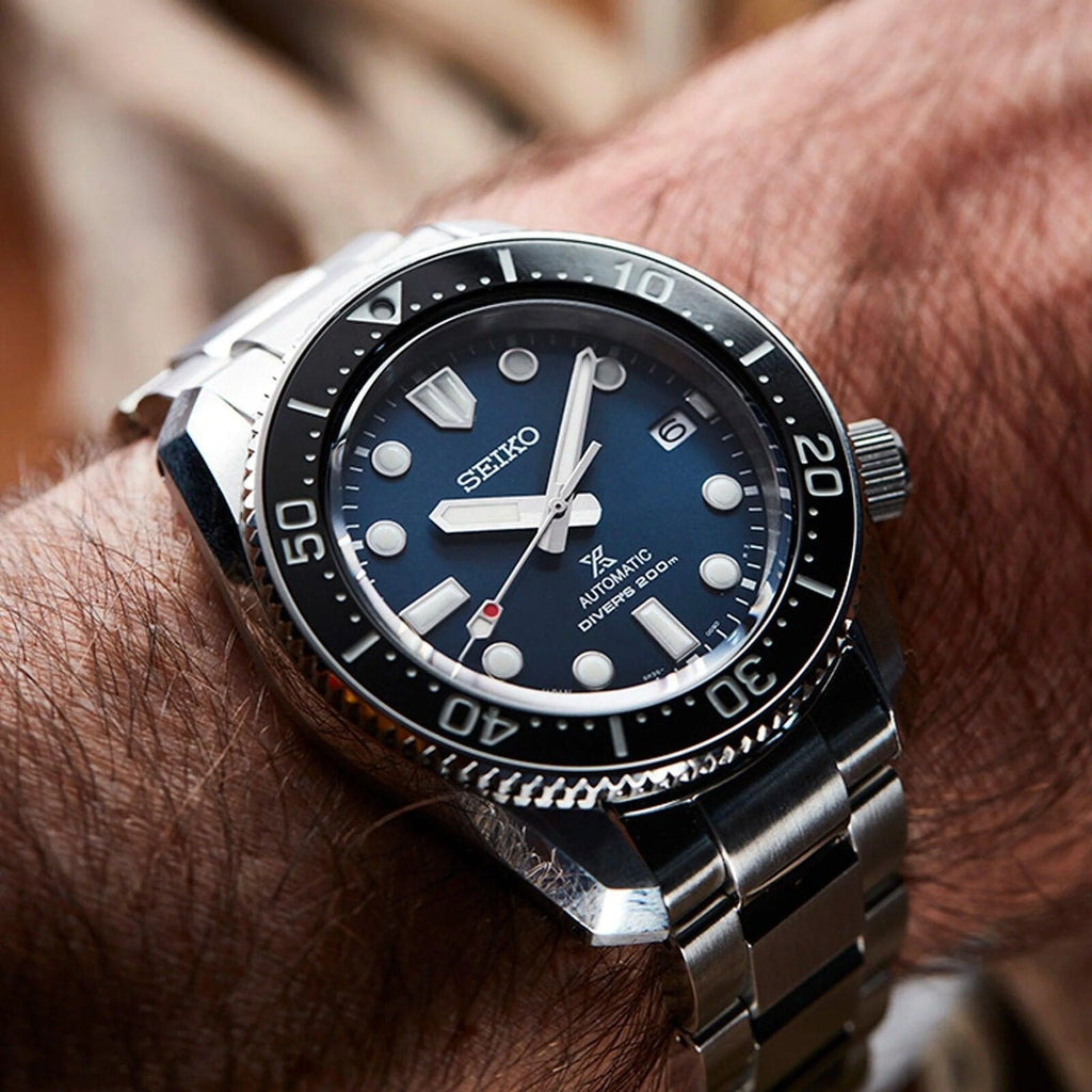 Seiko Prospex Marinemaster Automatic Scuba Divers Blue Dial Silver Steel Strap Watch for Men - SPB187J1 wholesalehk.shop