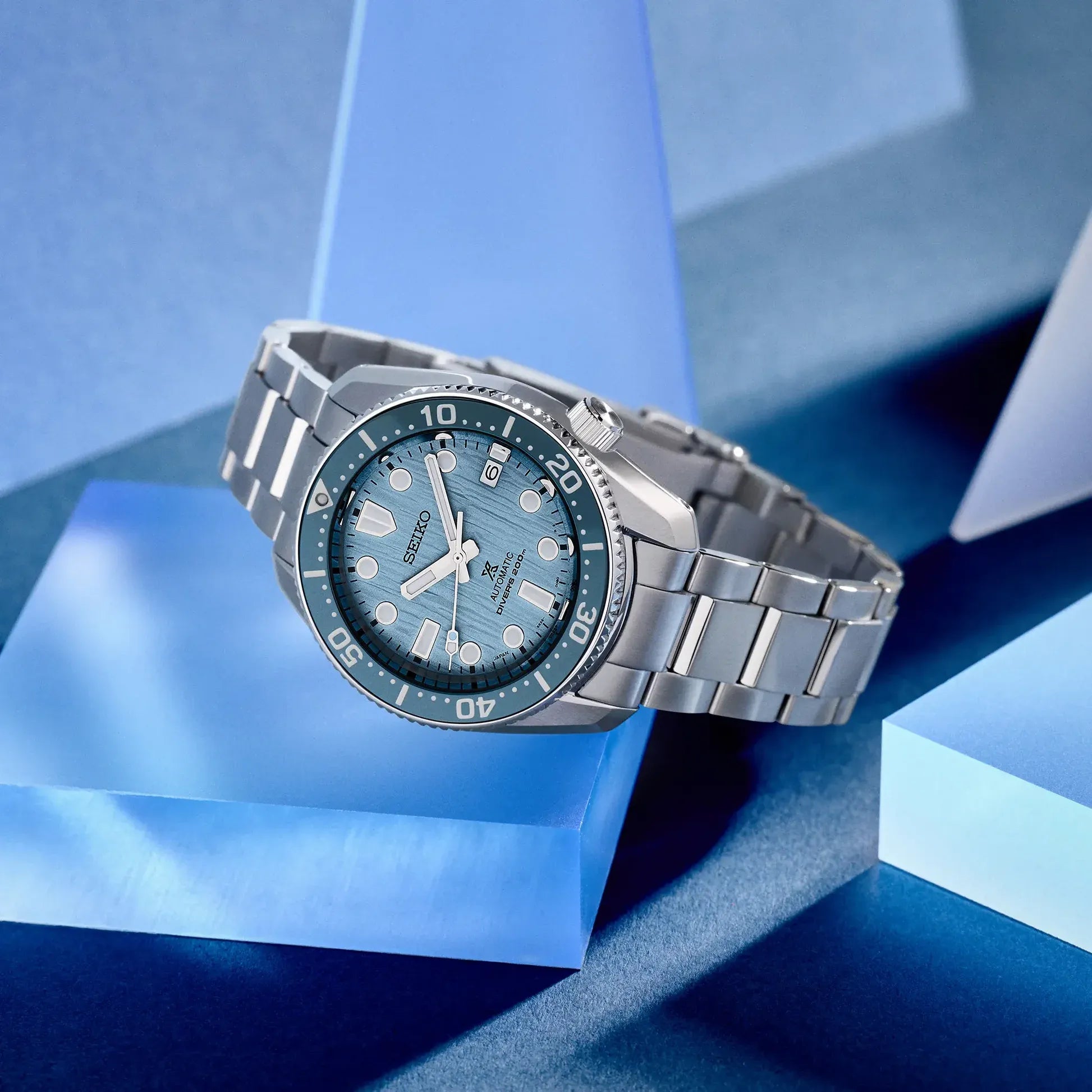 Seiko Prospex Glacier Save The Ocean Special Edition Automatic Blue Dial Silver Steel Strap Watch for Men - SPB299J1 wholesalehk.shop