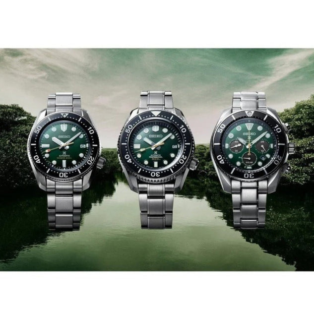 Seiko Prospex 140th Anniversary Limited Edition Automatic Scuba Divers Green Dial Silver Steel Strap Watch for Men - SPB207J1 wholesalehk.shop