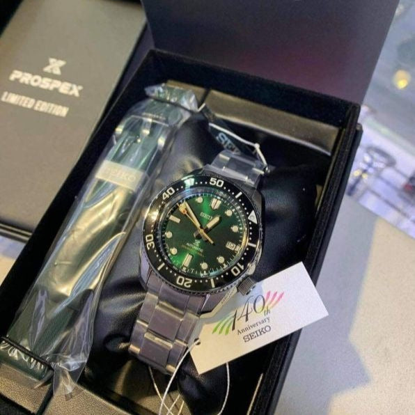Seiko Prospex 140th Anniversary Limited Edition Automatic Scuba Divers Green Dial Silver Steel Strap Watch for Men - SPB207J1 wholesalehk.shop