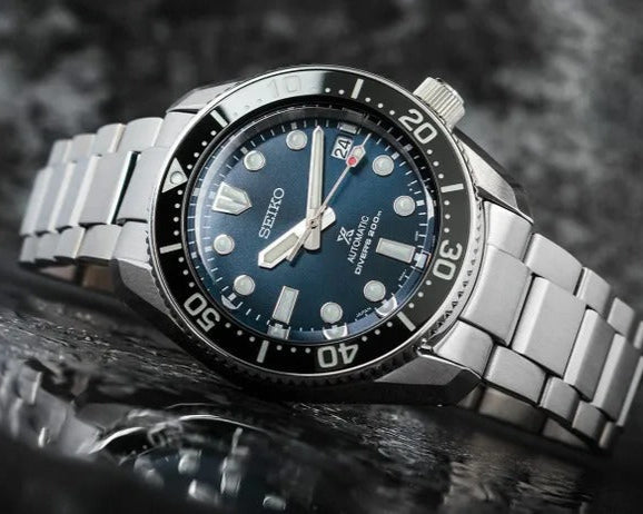 Seiko Prospex Marinemaster Automatic Scuba Divers Blue Dial Silver Steel Strap Watch for Men - SPB187J1 wholesalehk.shop